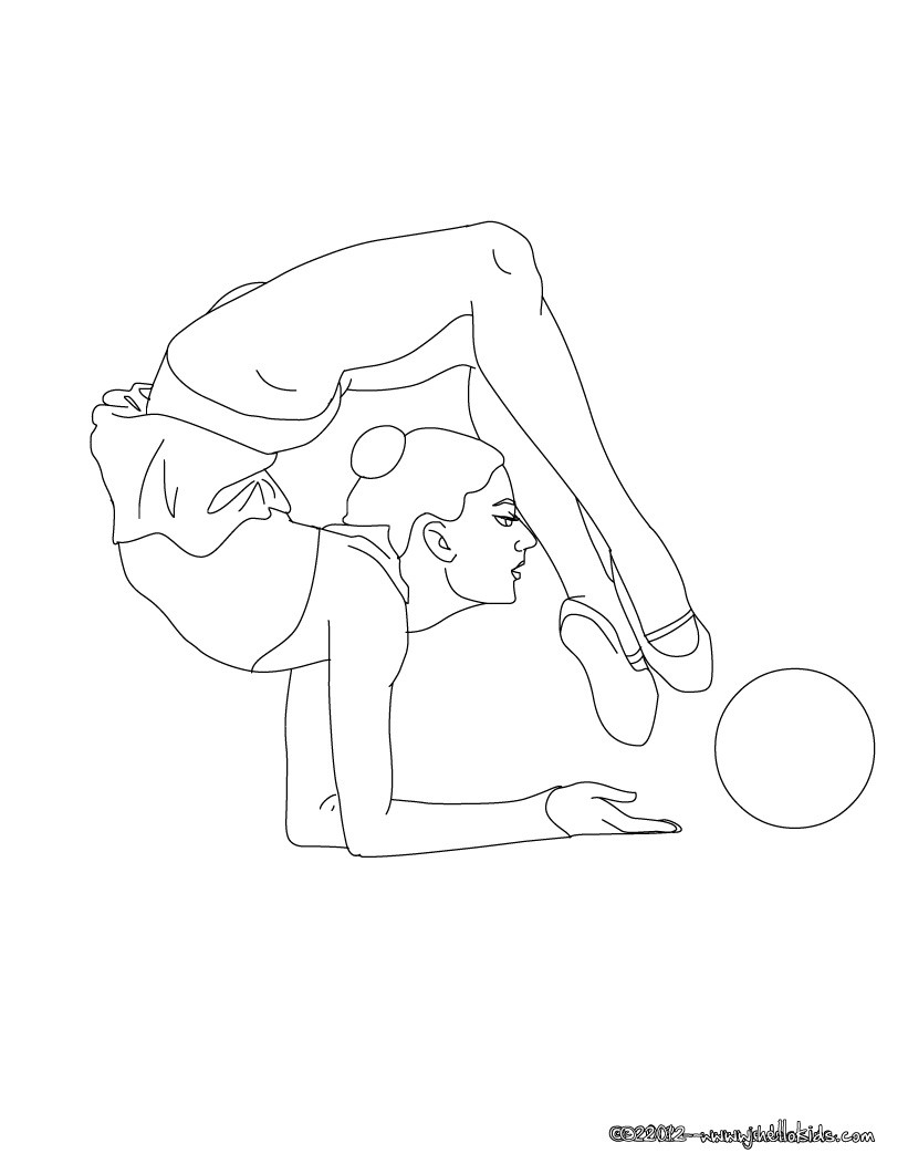 Ball individual all around rhythmic gymnastics coloring pages