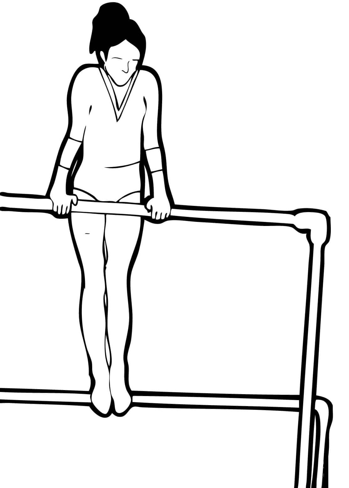 A girl gymnastics coloring page