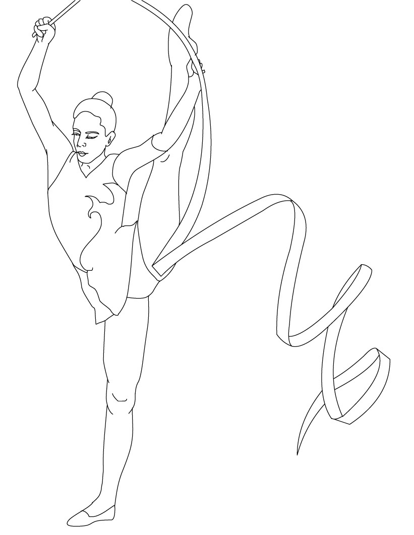 Free printable gymnastics coloring pages for kids