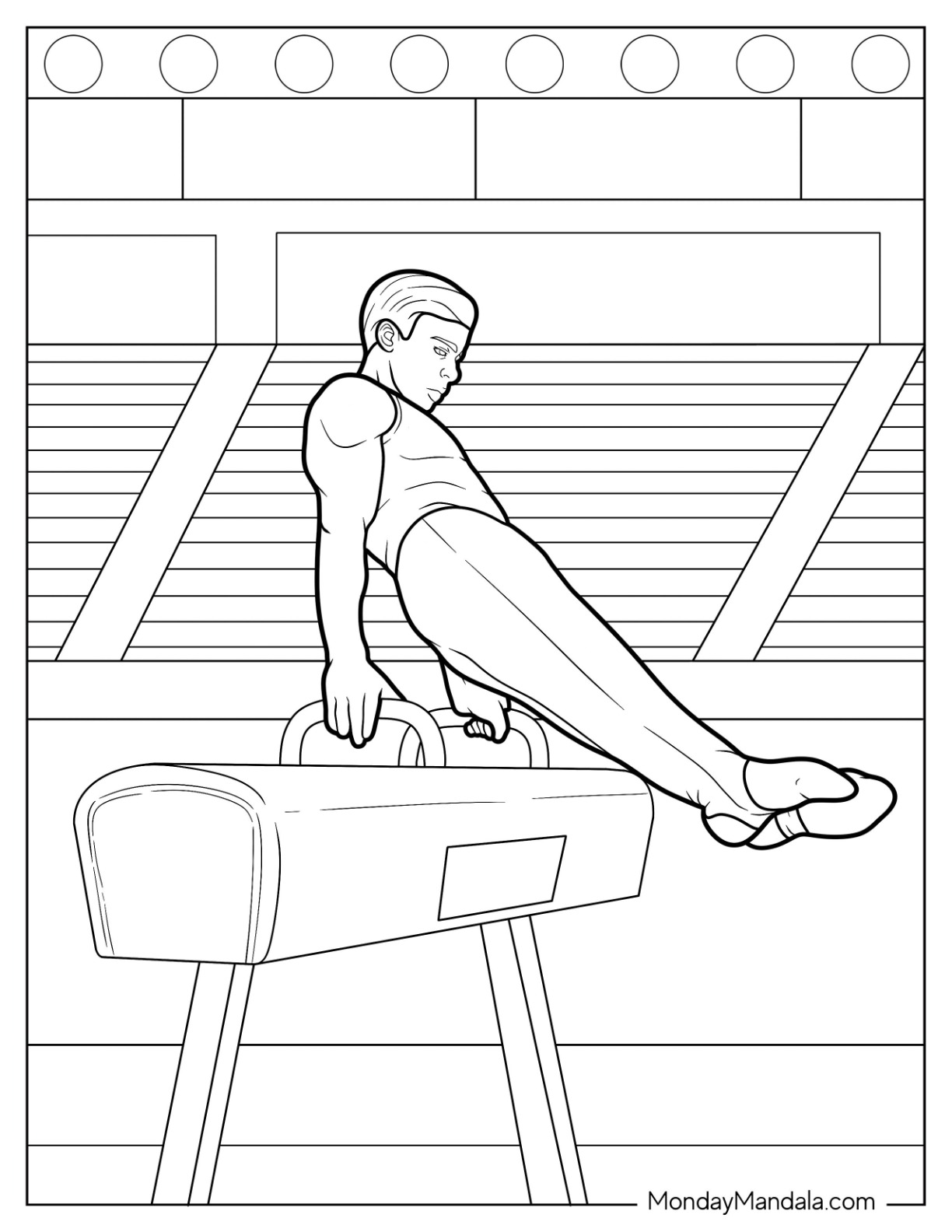 Gymnastics coloring pages free pdf printables