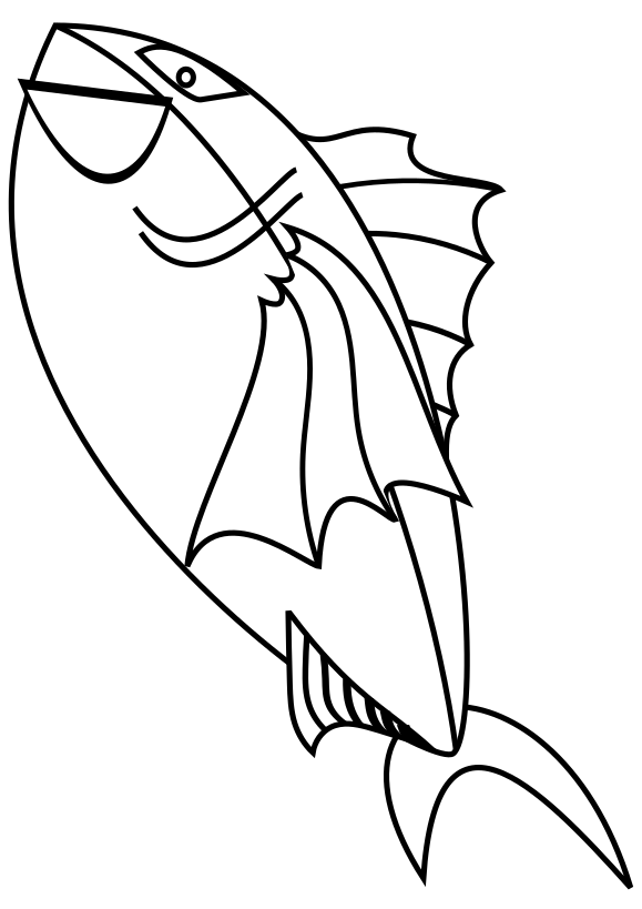 Tuna drawing for coloring page free printable nurieworld
