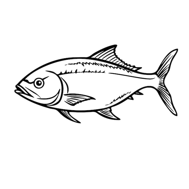 Premium vector fish coloring pages for kid