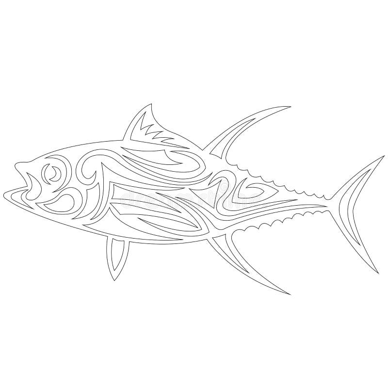Tuna fish sketch of adult anti