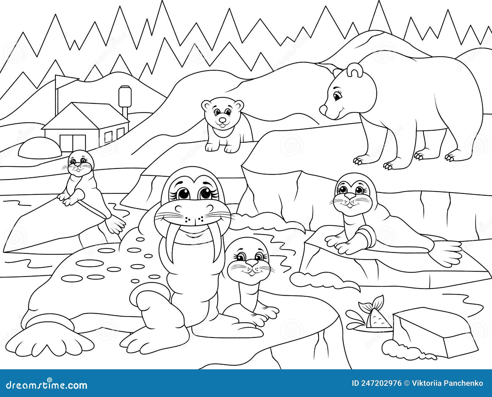 Coloring animals north pole stock illustrations â coloring animals north pole stock illustrations vectors clipart