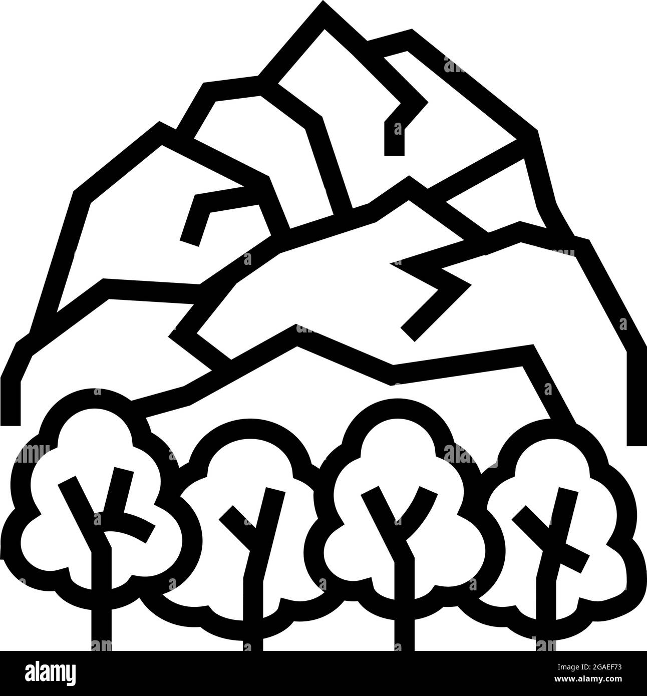 Tundra landscape line icon vector illustration stock vector image art