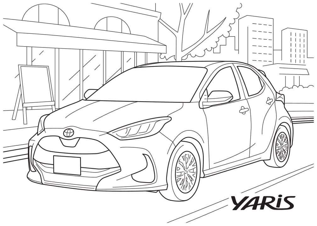 Toyota yaris coloring page