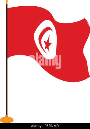 Tunisian flag isolated wave flag of tunisia country vector illustration stock vector image art