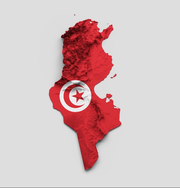 Premium vector tunisia national flag map design illustration of tunisia country flag inside the map