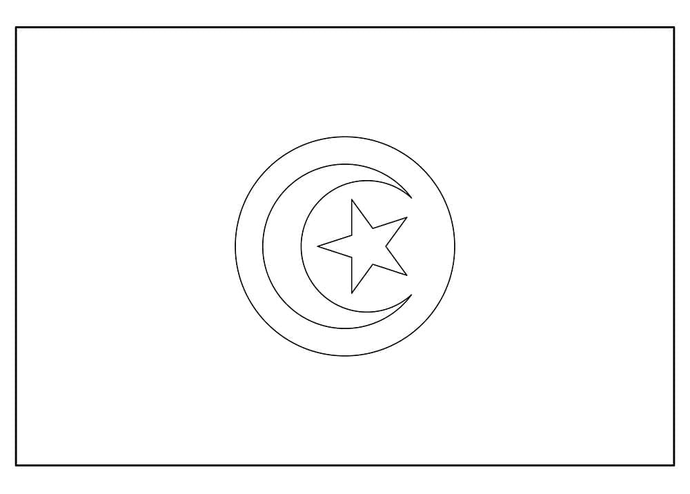 Flag of tunisia coloring page