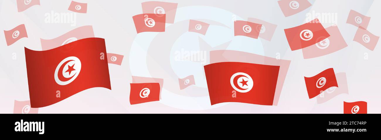 Tunisian flag isolated wave flag of tunisia country vector illustration stock vector image art