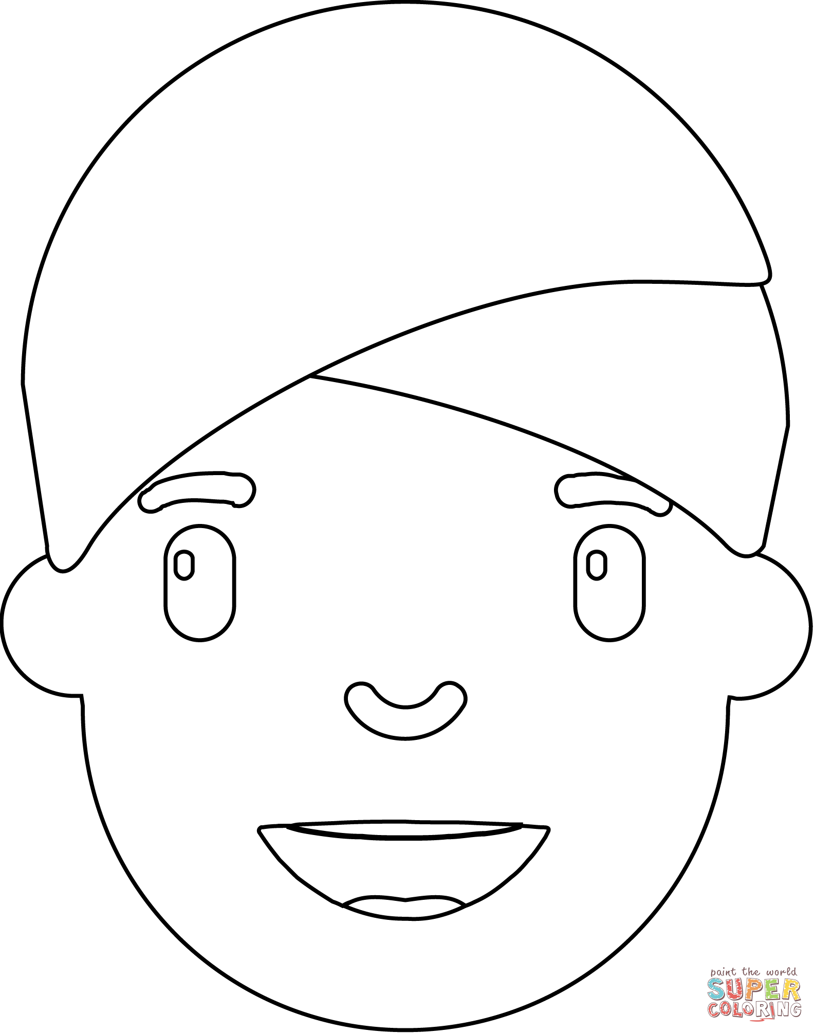 Turban emoji coloring page free printable coloring pages