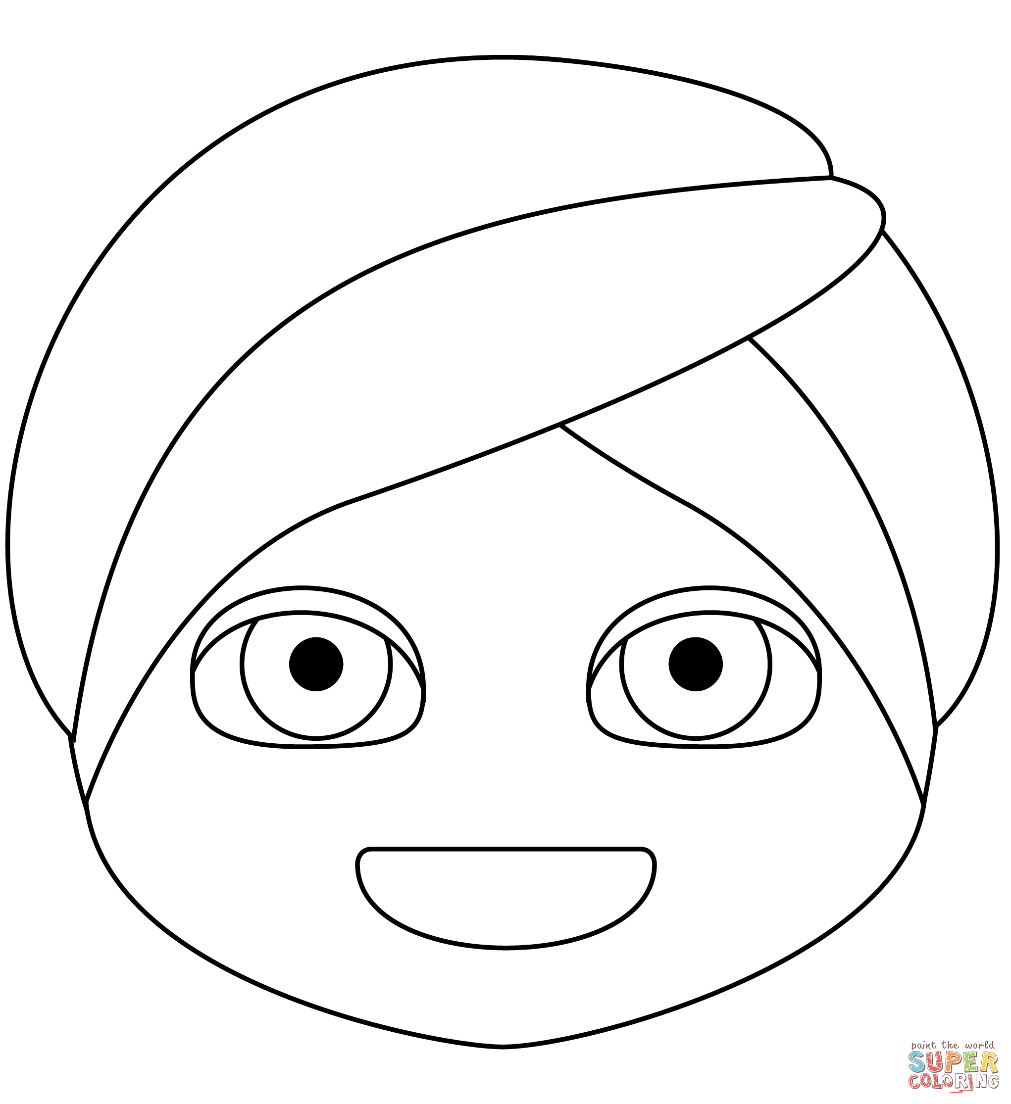 Person wearing turban coloring page free printable coloring pages