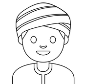 Person wearing turban emoji coloring page free printable coloring pages
