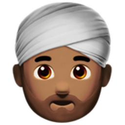 Man wearing turban medium skin tone emoji uf uffd ud u ufef