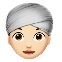 Woman wearing turban light skin tone emoji uf uffb ud u ufef