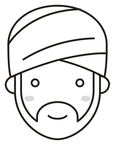 Person wearing turban coloring page free printable coloring pages