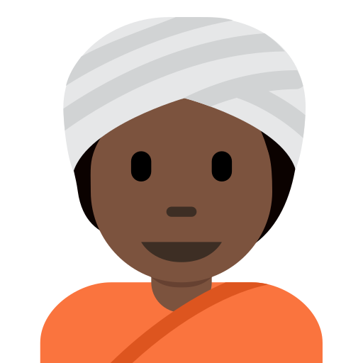 Ðð person wearing turban dark skin tone emoji