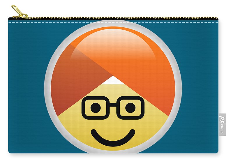 Campaign guru nerd turban emoji zip pouch by ravneet singh
