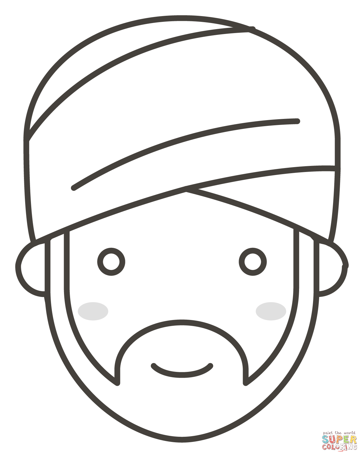 Person wearing turban coloring page free printable coloring pages