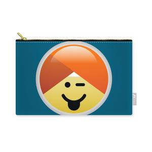 Campaign guru nerd turban emoji zip pouch by ravneet singh