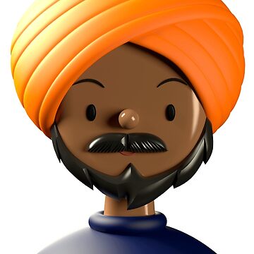 Funny indian turban man henry magnet by mherzel