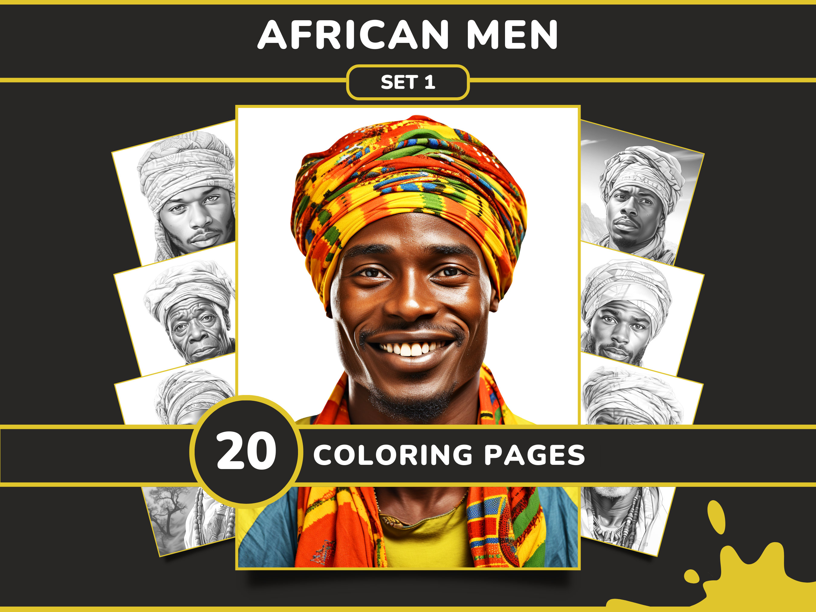 Coloring african man