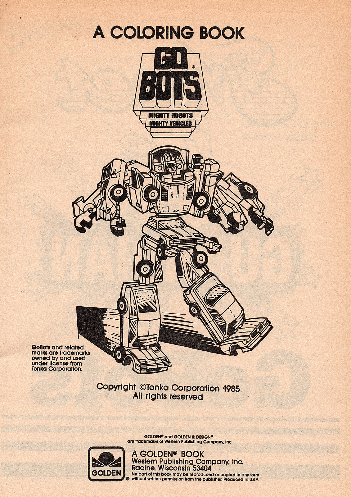 Golden gobots coloractivity books