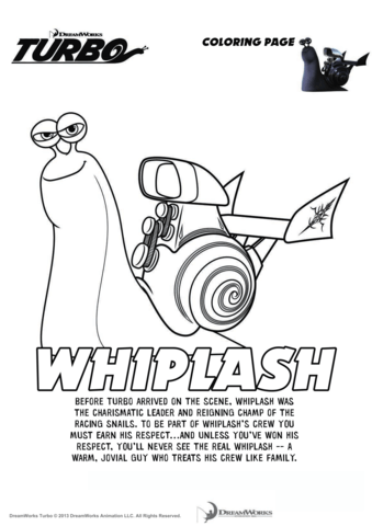 Whiplash from turbo coloring page free printable coloring pages