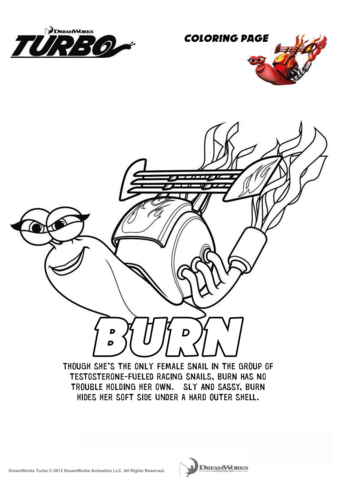 Burn from turbo coloring page free printable coloring pages
