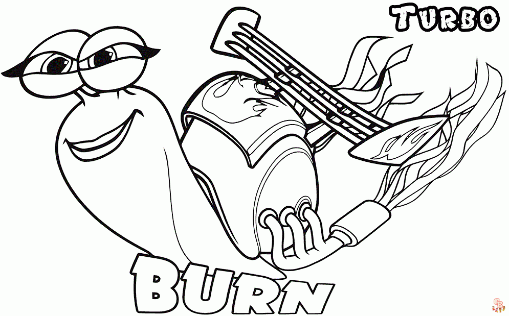Printable turbo coloring pages free for kids and adults
