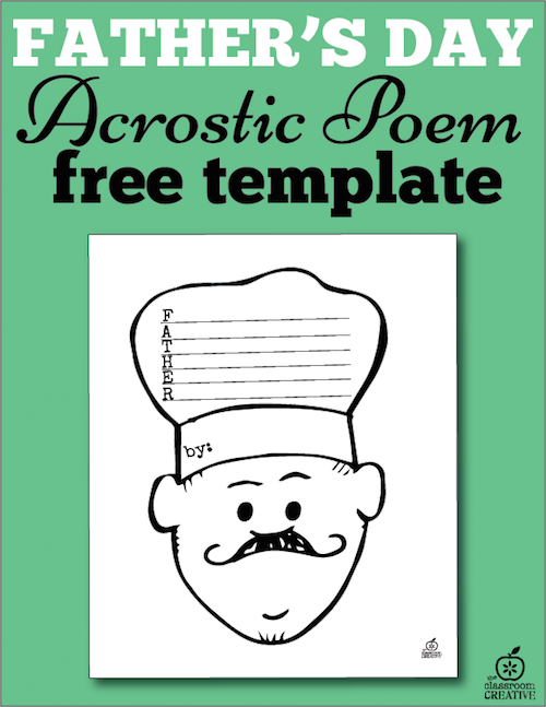 Free printable fathers day acrostic poem template