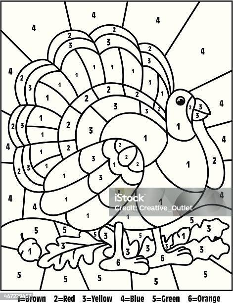 Turkey color by numbers stock illustration