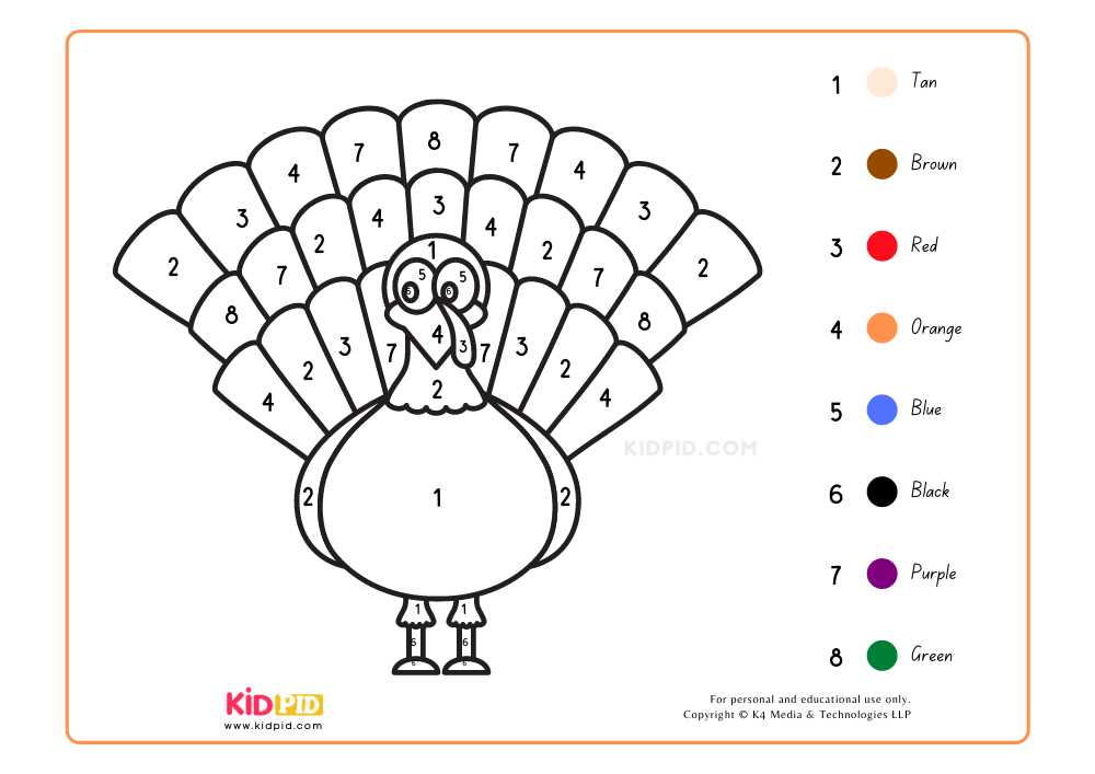 Counting turkeys and color by number worksheet