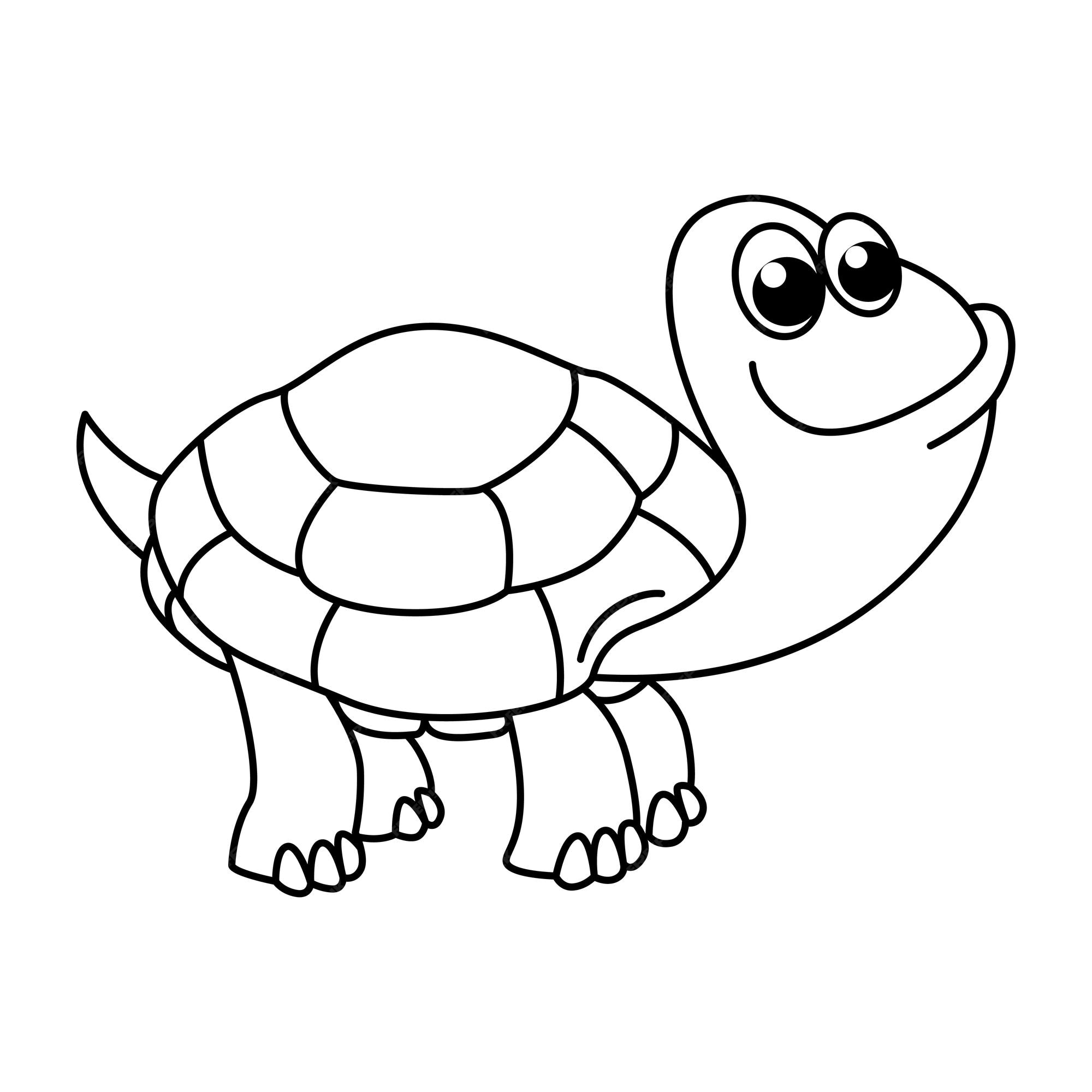 Premium vector cute turkey cartoon coloring page illustration vector