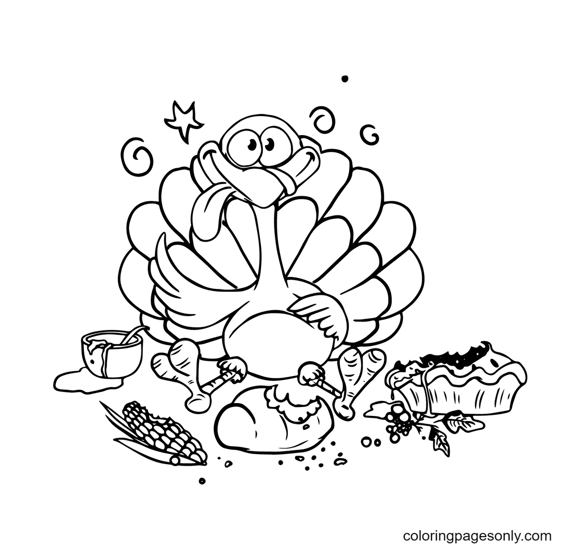 Turkey coloring pages printable for free download