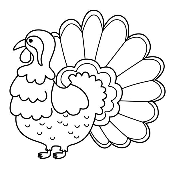 Turkey coloring pages stock illustrations royalty