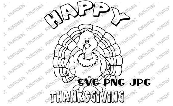 Happy thanksgiving coloring svg coloring page turkey cartoon coloring t