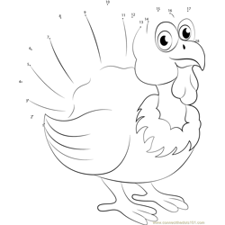 Turkey connect the dots worksheets printable for kids