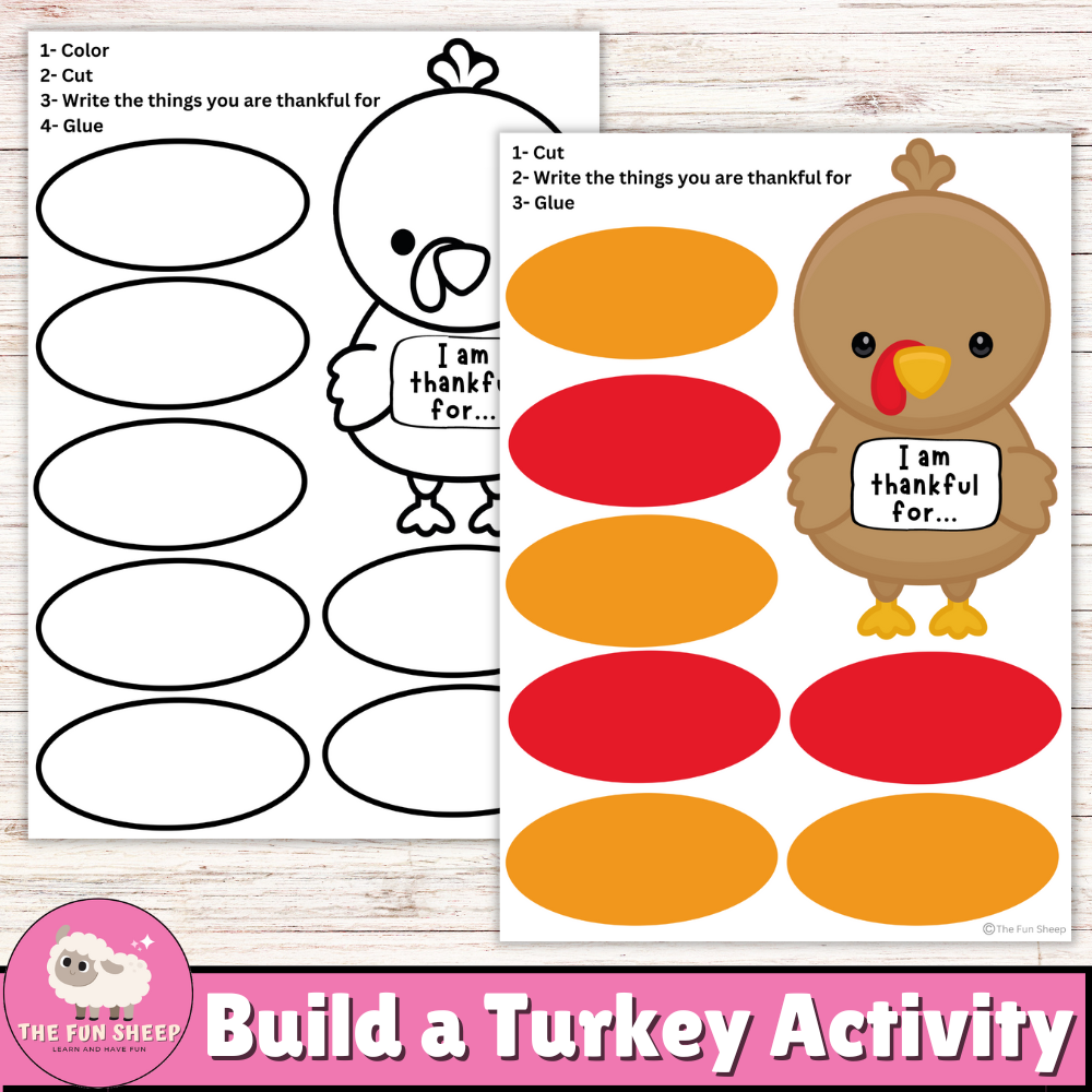 Build a turkey activity im thankful for