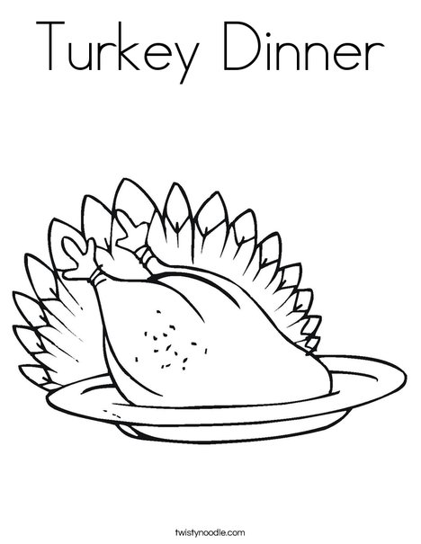 Turkey dinner coloring page
