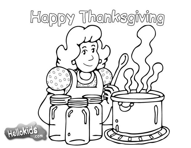 Thanksgiving dinner coloring pages
