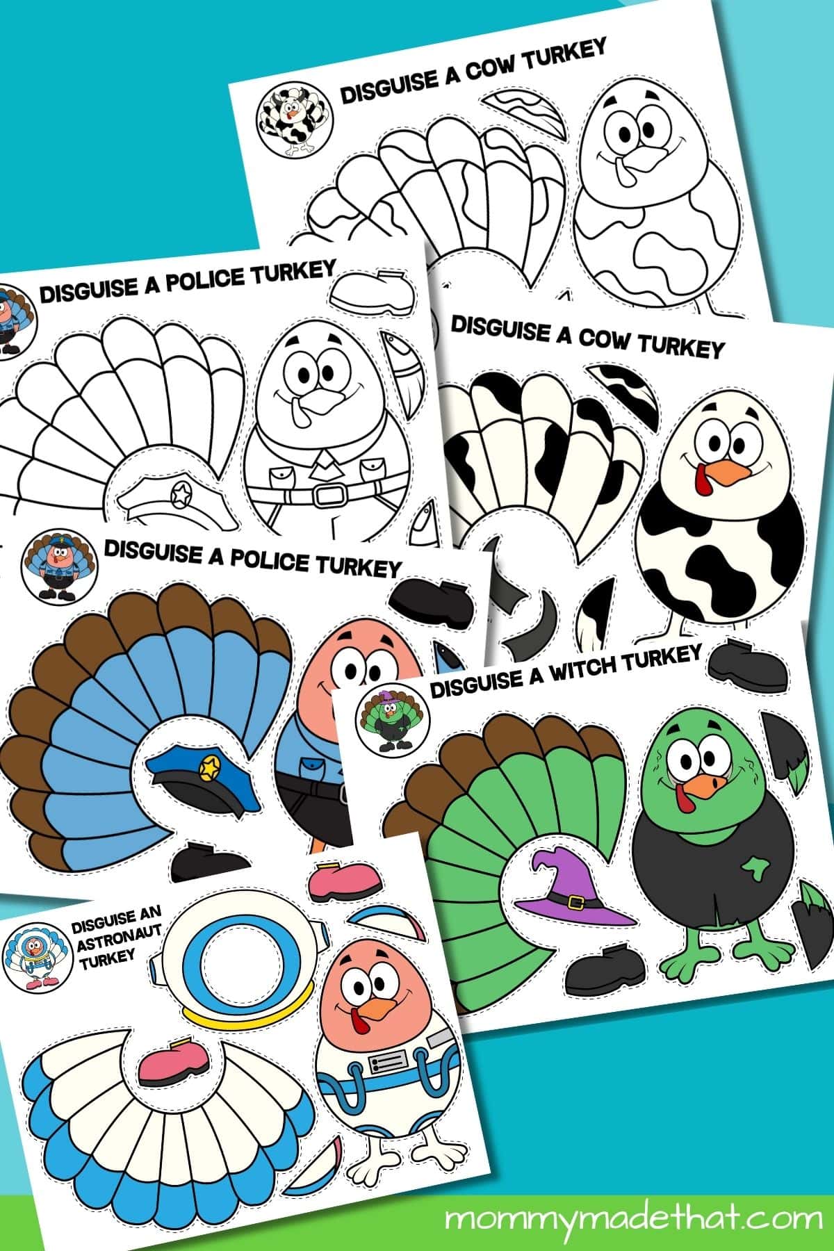 Disguise a turkey project free printable templates ideas