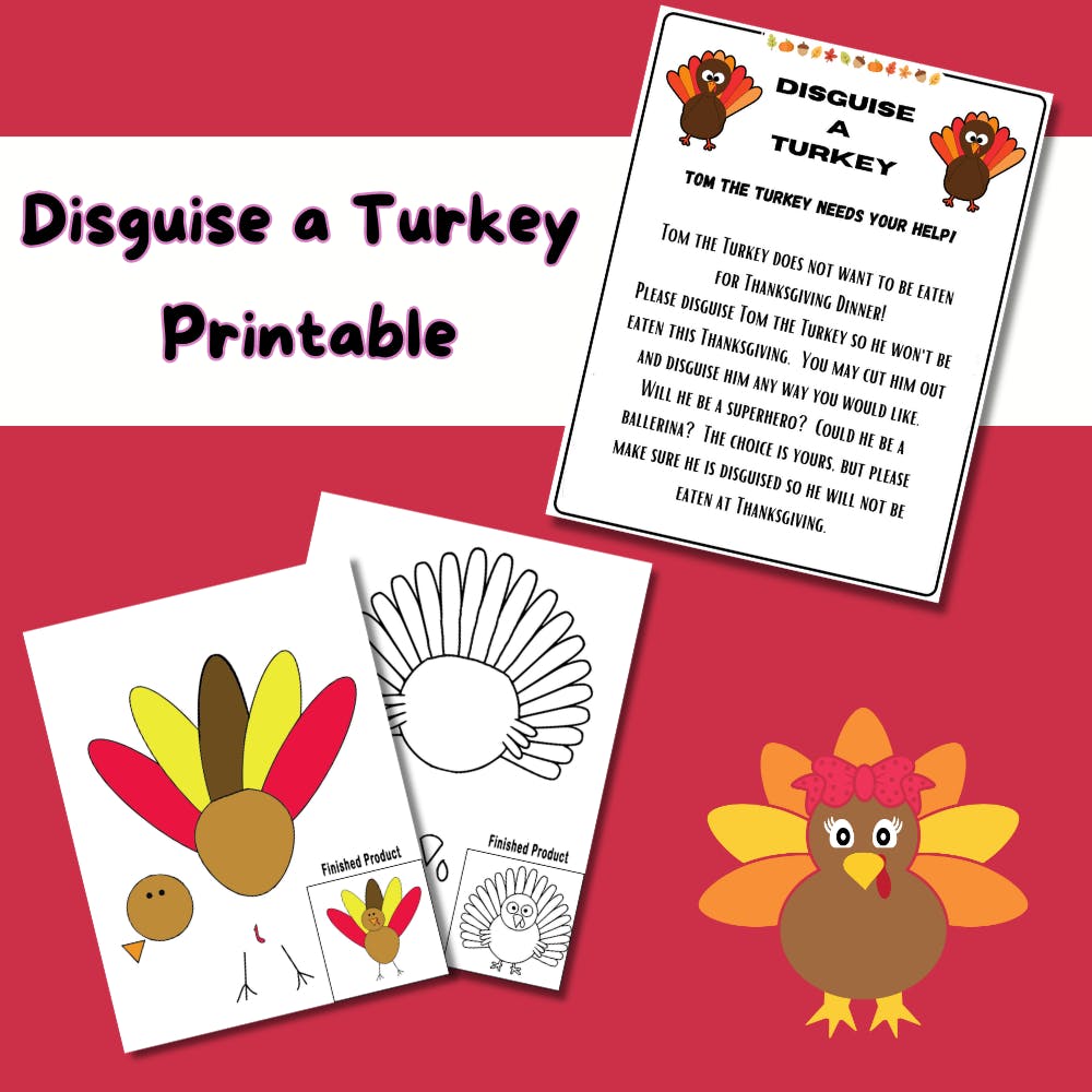 Disguise a turkey printable free template