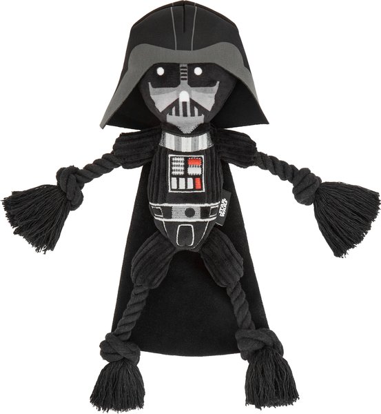 Star wars darth vader plush with rope squeaky dog toy