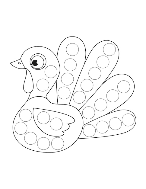 Premium vector autumn dot markers coloring pages for kids