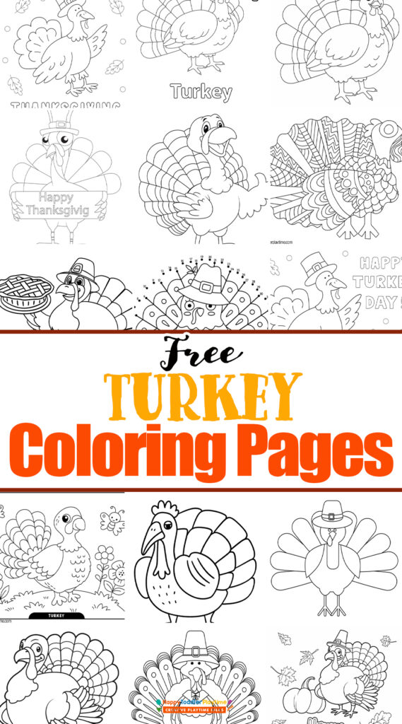 Free printable turkey coloring pages for kids