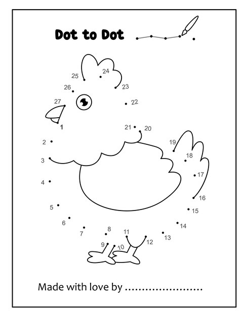 Premium vector dot to dot game coloring pages for toddlers