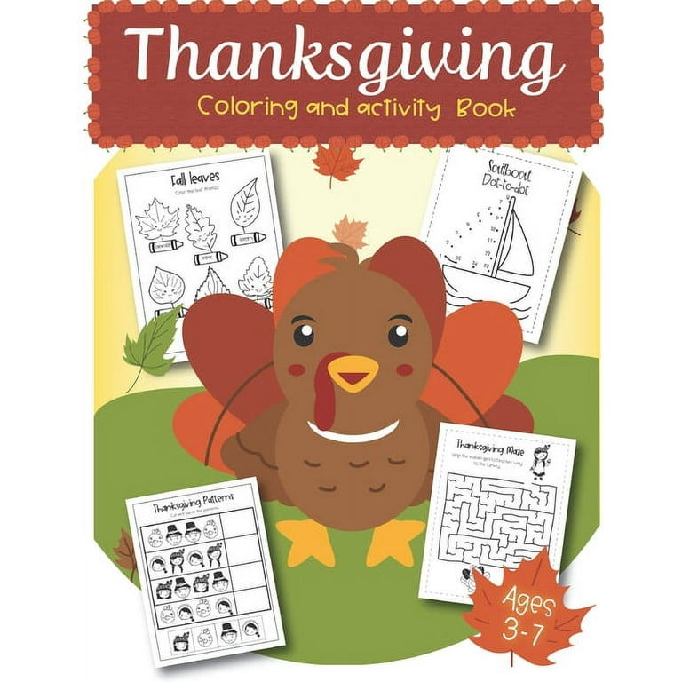 Thanksgiving coloring and activity book ages