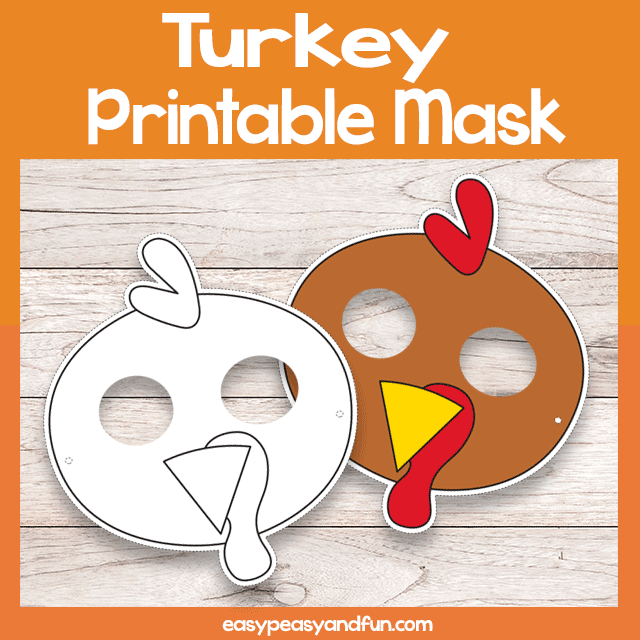 Printable turkey mask template â easy peasy and fun hip