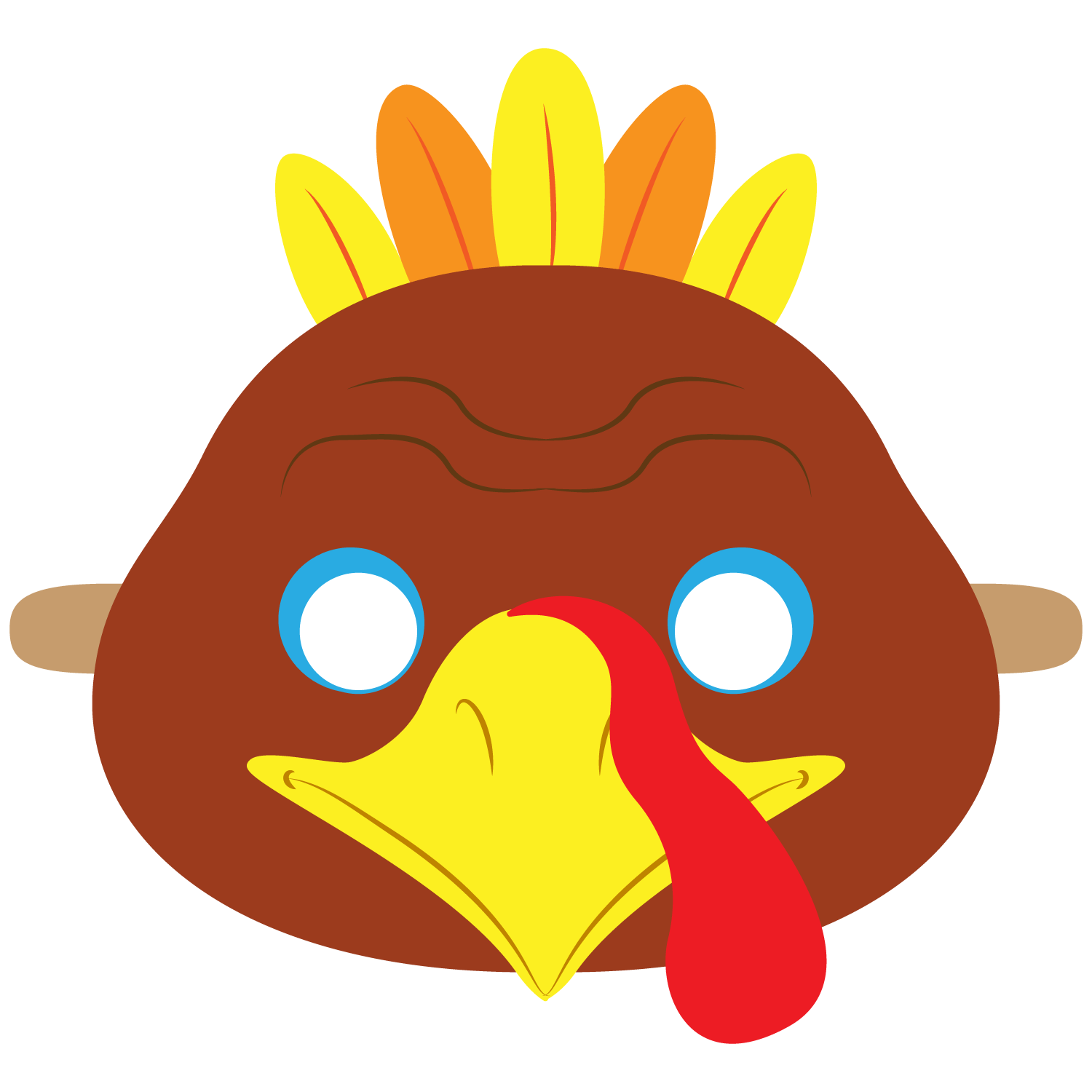 Turkey mask template free printable papercraft templates